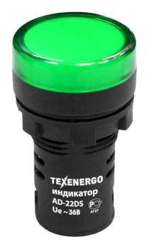 Арматура светосигнальная AD22DS(LED)   36В AC/DC d22  зеленая Texenergo