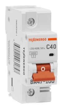 Автоматический выключатель ВА47-100 1п   40А  10кА Texenergo хар-ка С