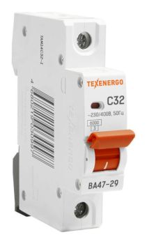 Автоматический выключатель ВА47-29 1п   32А   6кА Texenergo хар-ка С