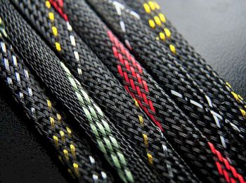 Кабельная оплетка FRH-008 (8,0мм.) полиэстеровая черно-белая