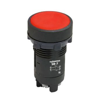 Кнопка SB-7  1з+1р  «Стоп» красный
