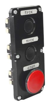 Пост кнопочный ПКЕ 112-3  У3 красный гриб IP40   (карболит)  ГОСТ