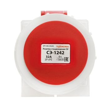 Розетка 1242 стац.  ОУ 3P+PE         32А  380В  IP67