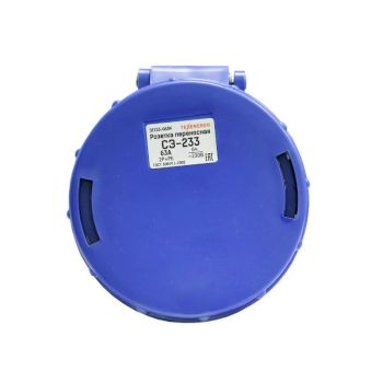 Розетка 233 переносная 2Р+PE 63А  220B  IP54