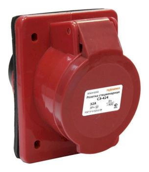 Розетка 424 стац. СУ 3Р+PE       32А  380В   IP44