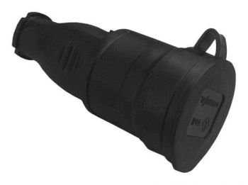 Розетка каучук. перенос. с З/К с защитной крышкой   IP44