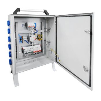 Щит механизации ЩМ- РУСП- 100-6х1П-3х3П-IP54 (ВВ-100А с  УЗО, 6 роз. 1Р+N+РЕ 16A, 3 роз.  3Р+N+PE 32А)