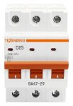Автоматический выключатель ВА47-29 3п   25А   6кА Texenergo хар-ка D