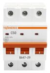 Автоматический выключатель ВА47-29 3п   50А   6кА Texenergo хар-ка С